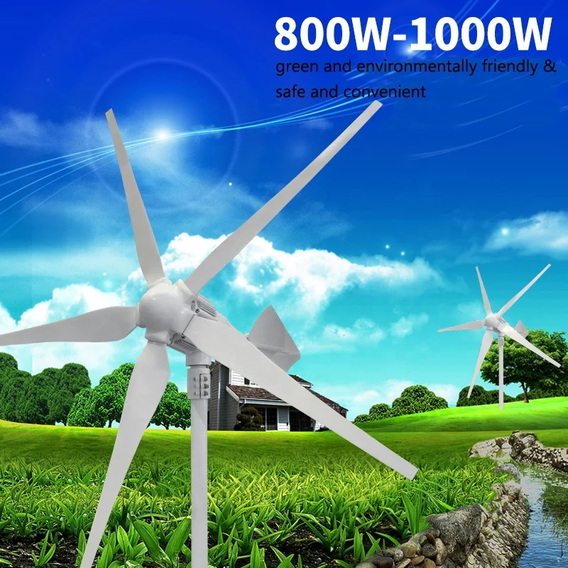 
Wind Generator 12V/24V/48V 3 Blades/5 Blades Wind Solar Charge Controller Small Wind Power Turbine Generator 800W 