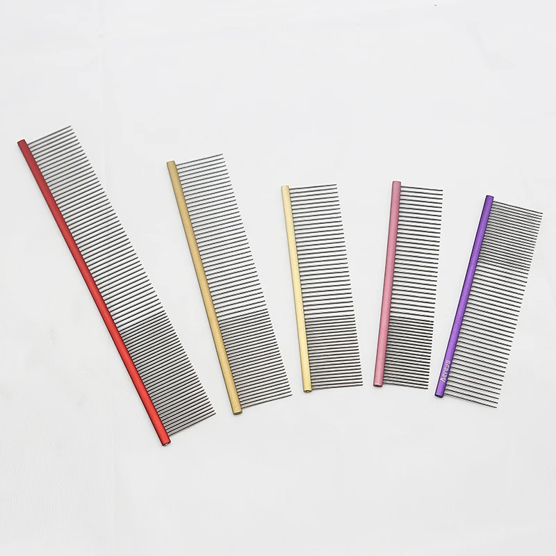 Hot sale  pet dematting needle comb high quality pet cleaning plated stainless steel knot grooming comb