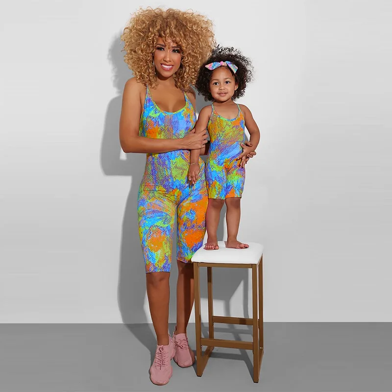 TG037  New print mommy and me romper colorful outfits 2021 popular mommy and me swimsuits