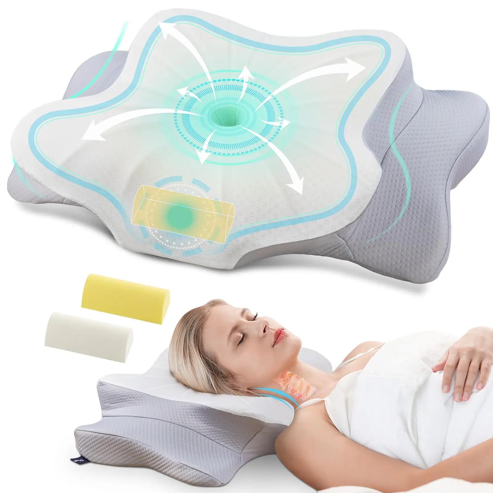 New Design Non-toxic Breathable Memory Foam Soft Pillow For Couple
