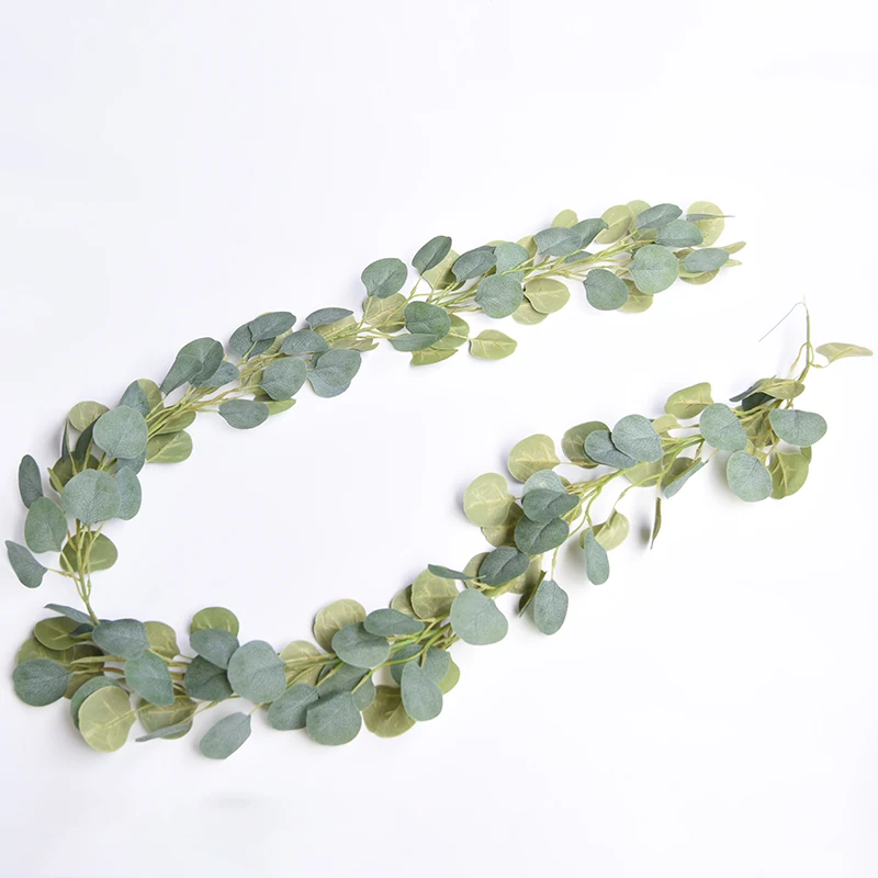 Artificial Eucalyptus Garland Faux Silk Eucalyptus Leaves Vines Handmade Garland Greenery Wedding Backdrop Arch Wall Decor