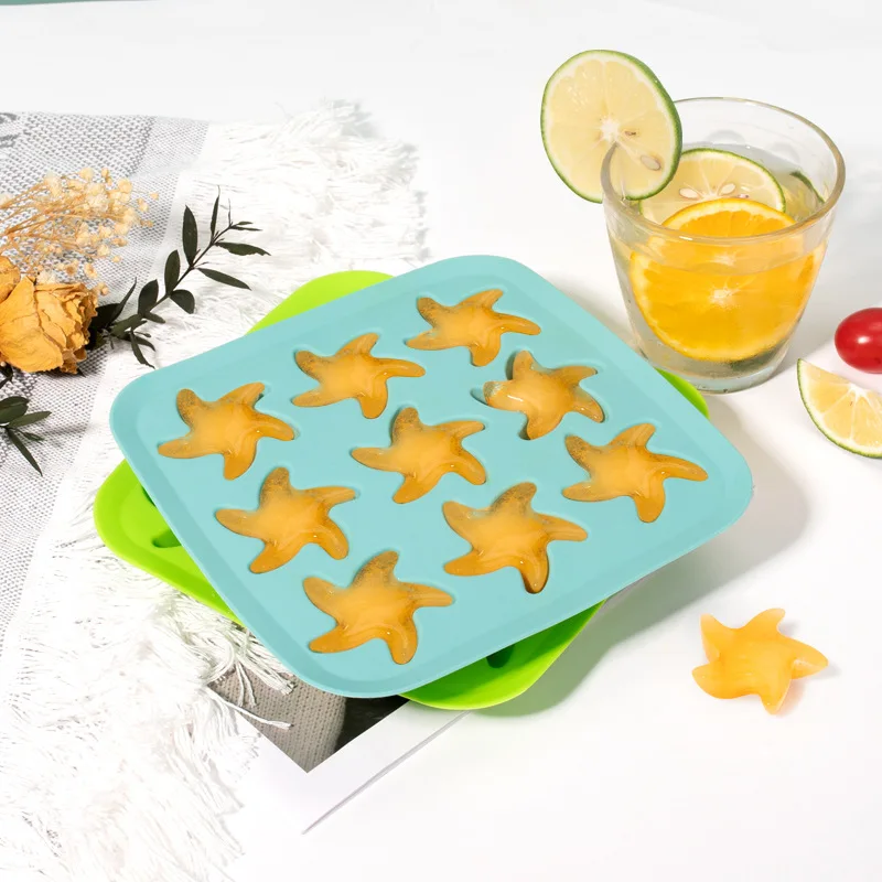 New Style Starfish Shape Silicone Ice Cube Maker Kitchen Tools Accessories Chocolate Mold Smooth And Easy To Demould