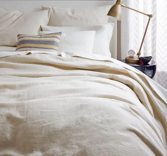 Wholesales 100% pure French Flax linen modern bedding set Stone washed fitted flat sheet bed linen
