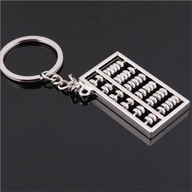Hot selling ring metal key pendant mini abacus custom metal pop keychain cute