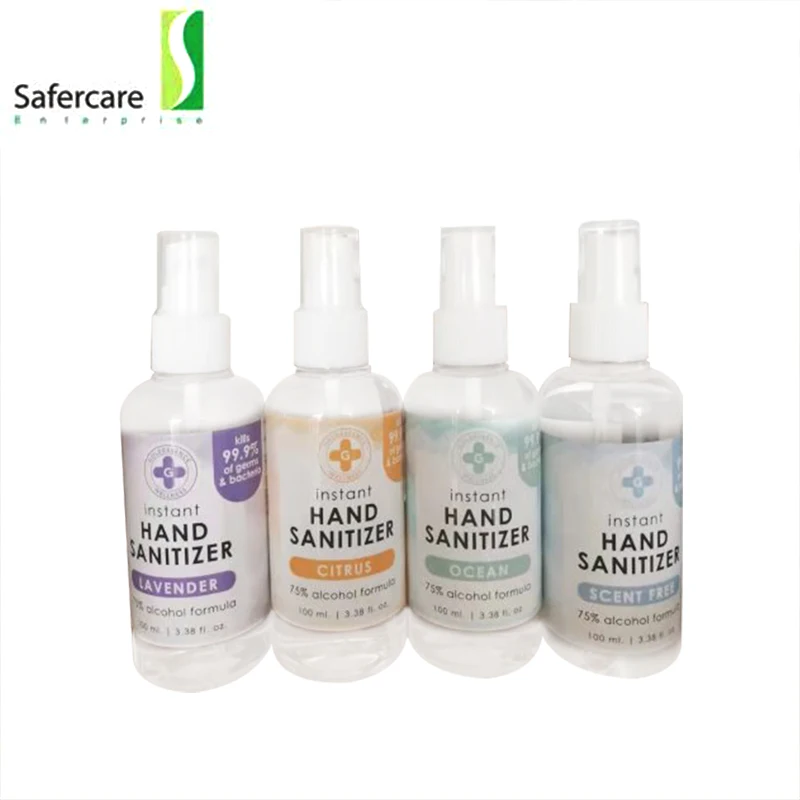 Buy China Safercare brand name care for global quality invincible 75% alcohol 60 ml 100 ml portable size hand wash spray