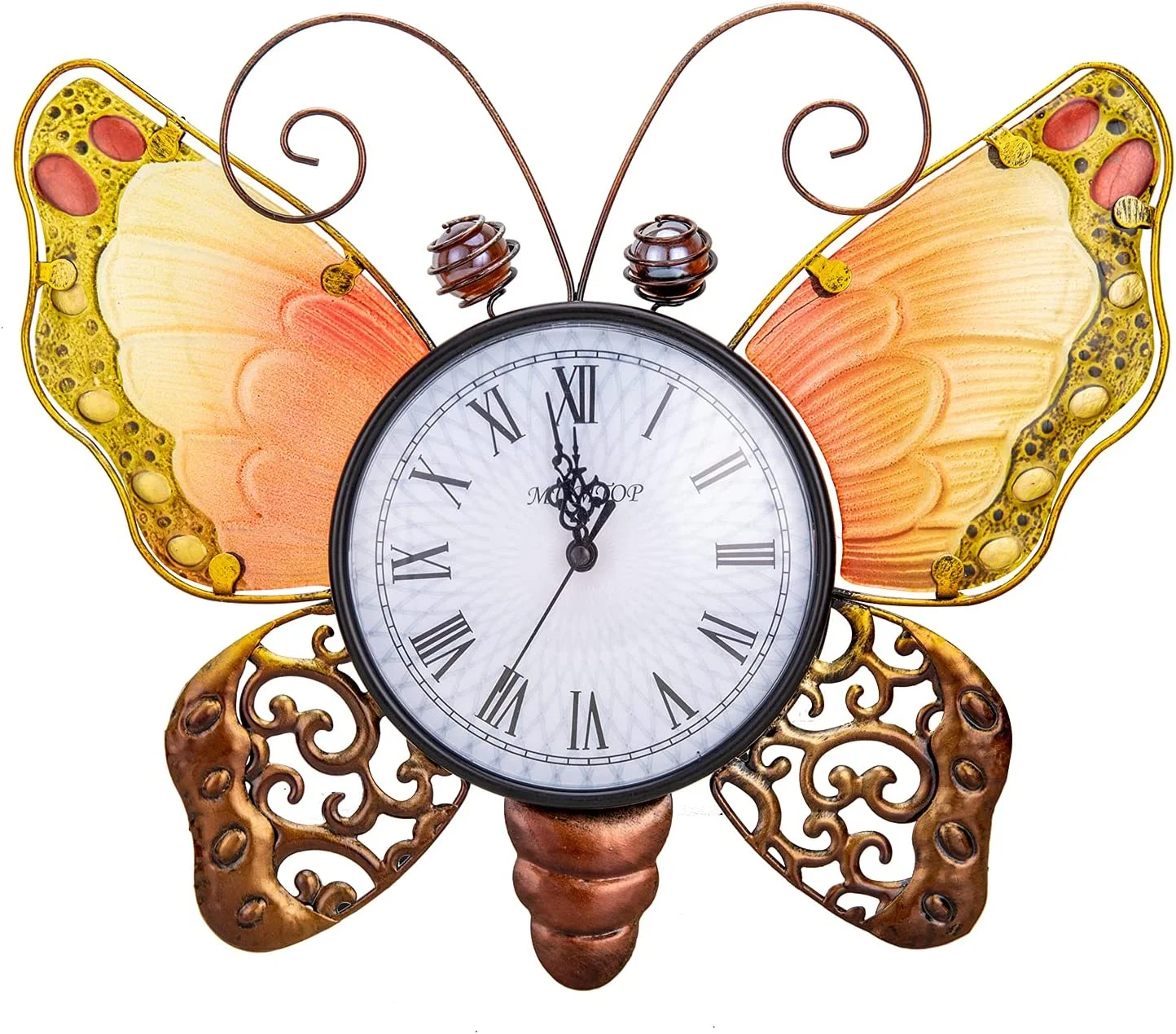 Wholesale Hot Sale Butterfly Shaped Wall Clock Wall Decoration Art Metal Clock Decor For Home