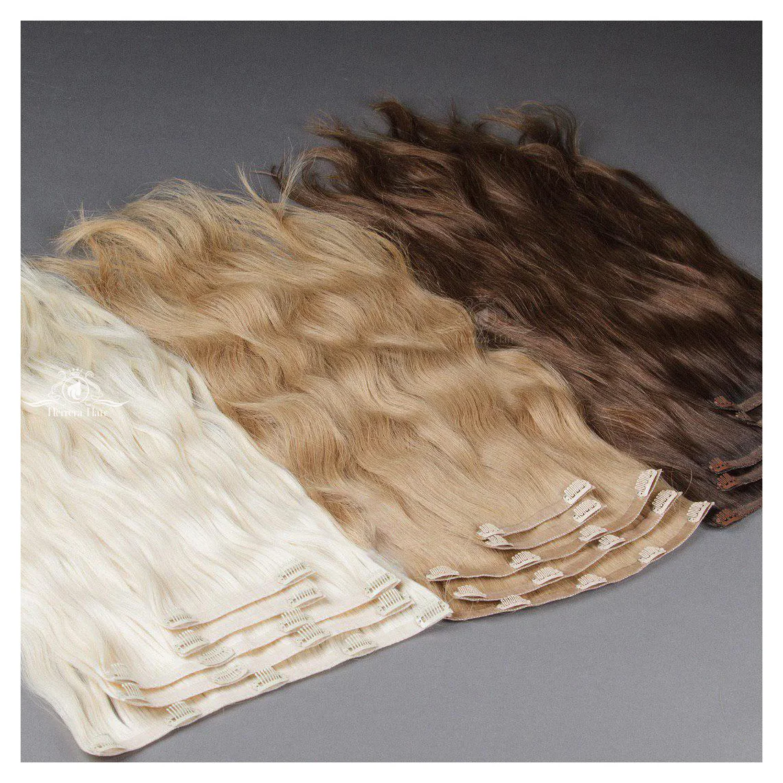 Wholesale Human Hair Extensiones Cabello Humano Natural Russian Raw Virgin Remy Pu Seamless Invisible Clip In Hair Extensions