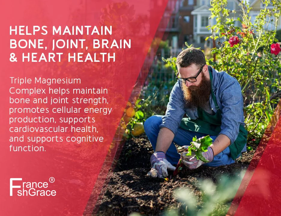 OEM Triple Magnesium Complex 300mg of Magnesium Glycinate Malate Citrate Muscles Nerves Energy High Absorption 90 Capsules