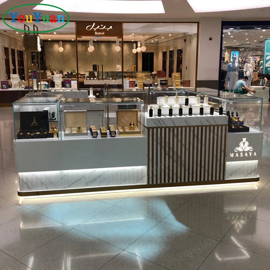 3D Perfume Kiosk Stand Display Rack Perfume Shop Counter Design 3M Jewellery showcase Display showcase