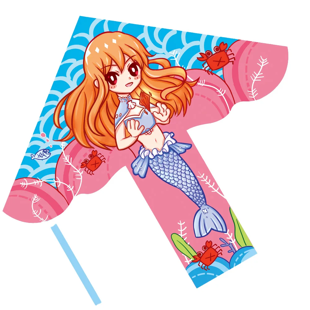 Factory Direct Wholesale Mermaid Kite New Design Model Polyester Kite Fiberglass Frame Easy to Fly China OEM Customized Lo