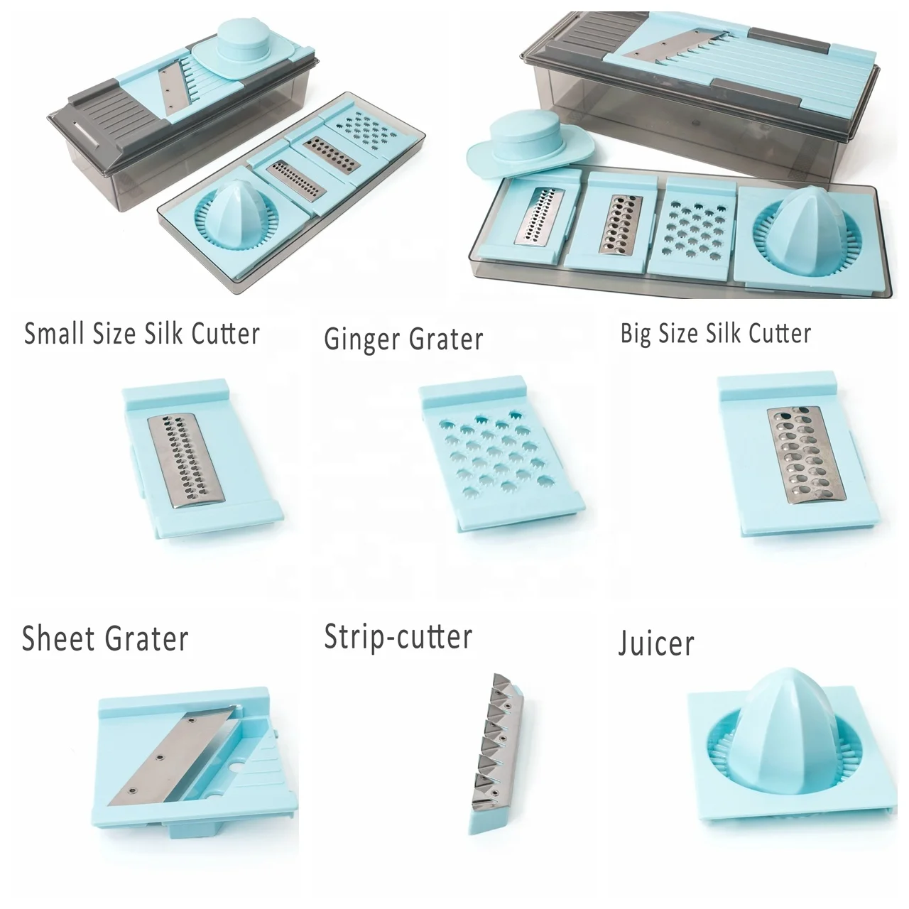 
Mandoline Slicer Kitchen Tools Food Grade 6 in 1 Multifunctional Fruits Slicer Chopper Vegetable Cutter 