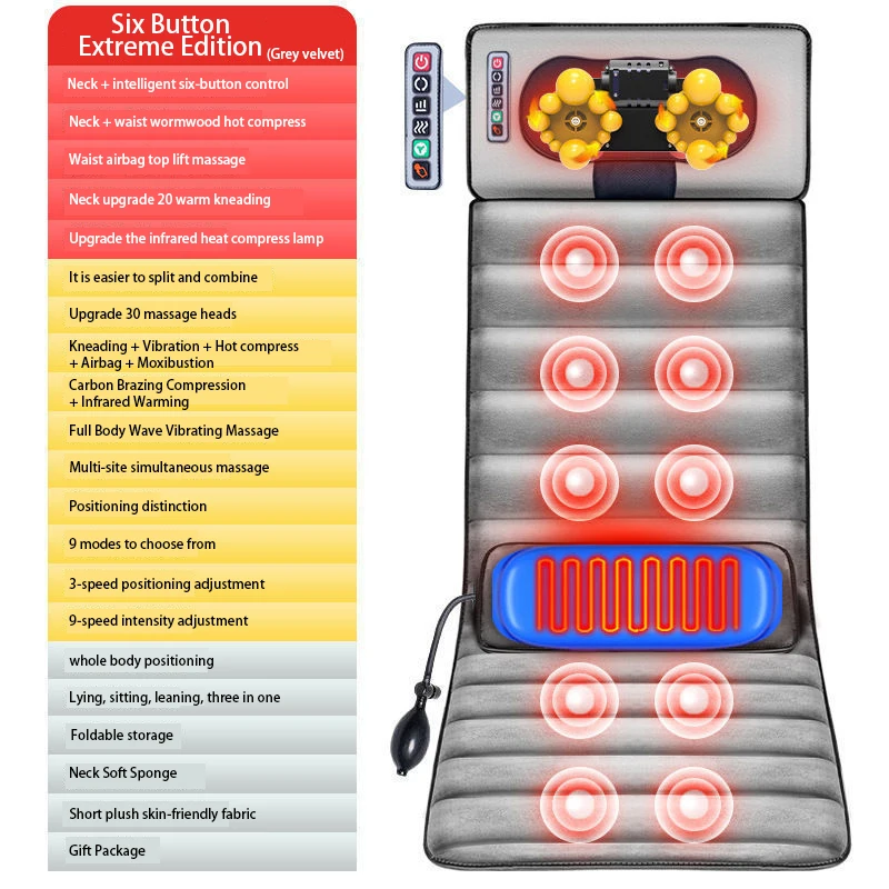 Hot sales Massage Cushion Vibration Back Massager seat kneading with heating Body Massage mat