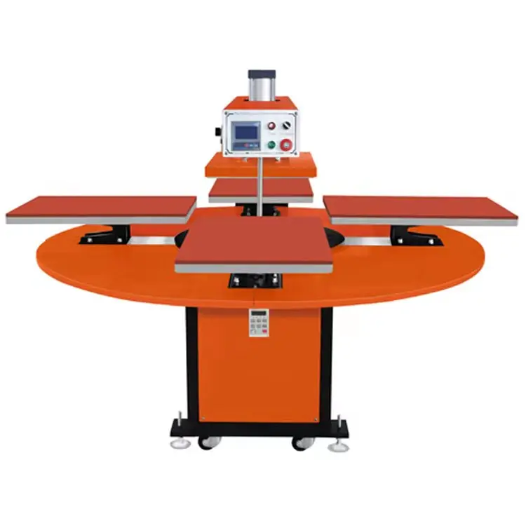 guangzhou factory heatpress Four station pneumatic heat press machine JC-25  40*60cm  220V single phase With 2 laser lights