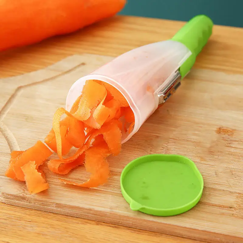 Cutting Supplies Household Storage Type Scratcher Vegetables Fruit Skin Knife Device Peeler with Tube
