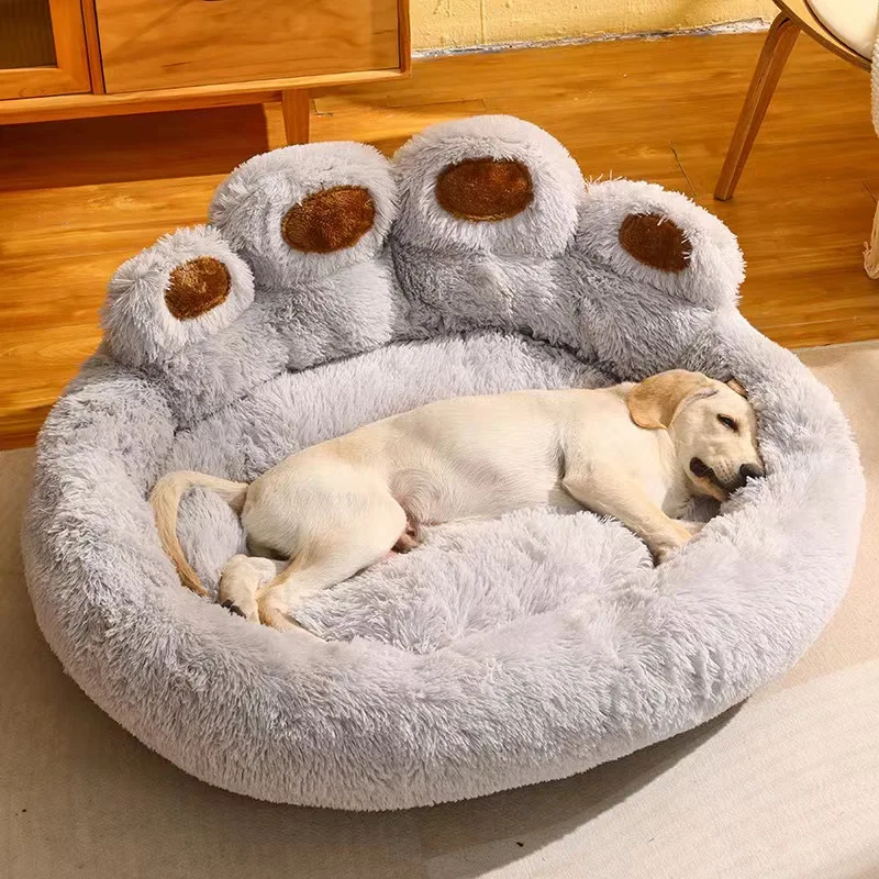 Four Seasons Cute bear paw Fleece-Lined and Breathable Medium and Large Sizes sofa bed for dogs