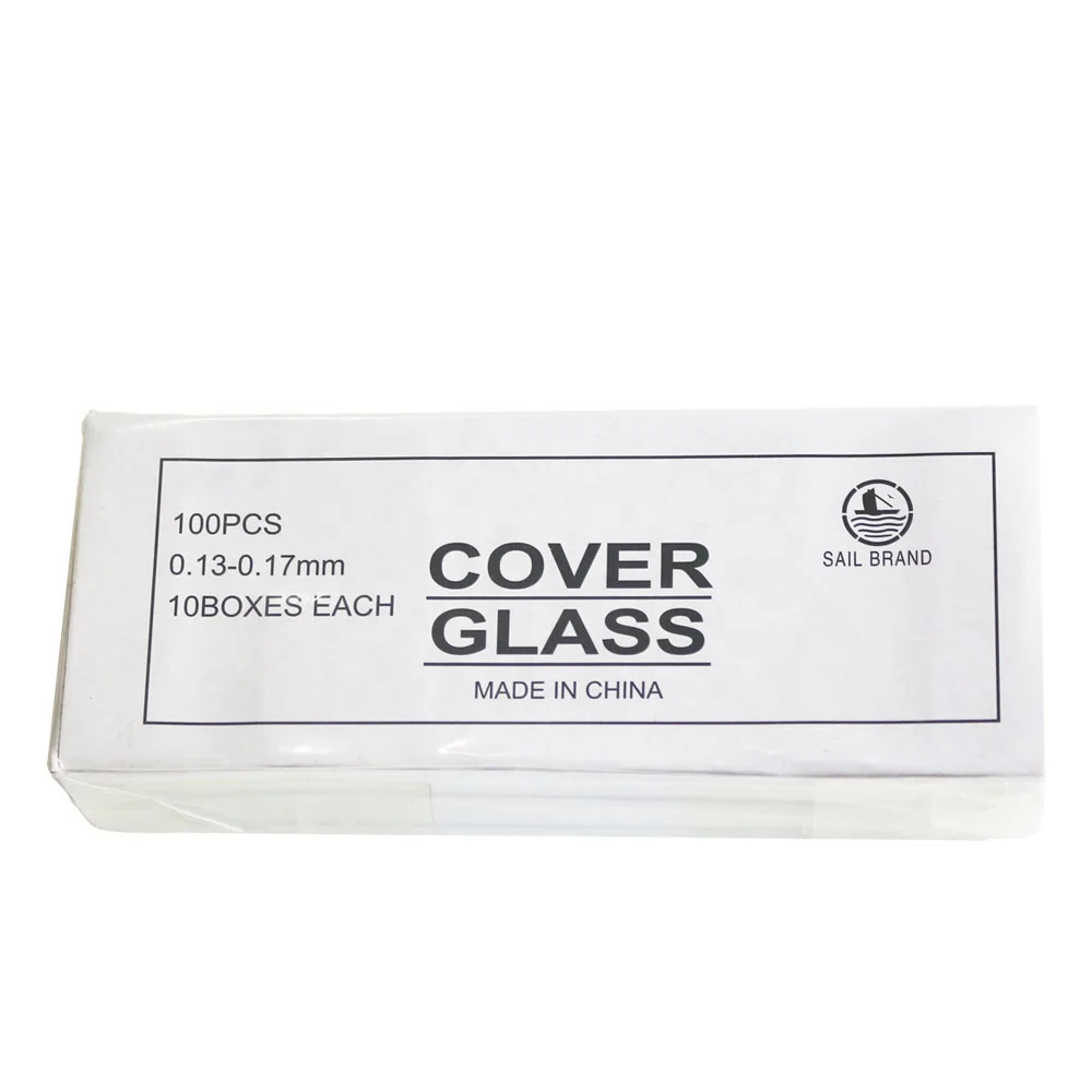 Coverslips Coverslides 100 шт. прозрачные слайды, размер 22x22 мм, толщина 0,13-0,17 мм для микроскопа