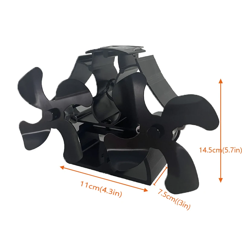 Twin motor fireplace Self powered High Speed Heat Powered Wood Pellet Stove  Fan