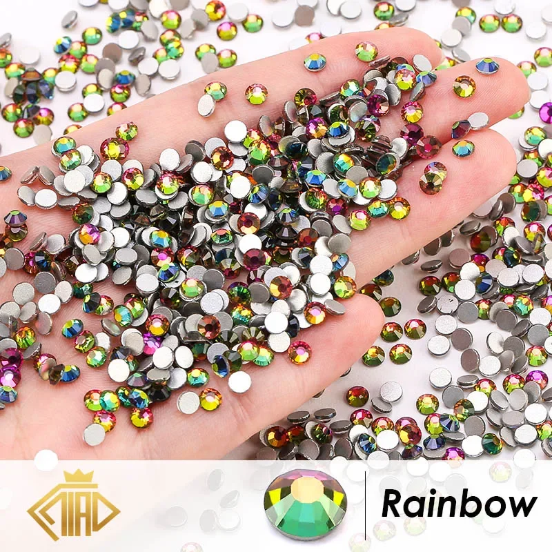 New wholesale AB color translucent non heat repair rhinestone clothing nail art process DIY crystal decoration rhinestone