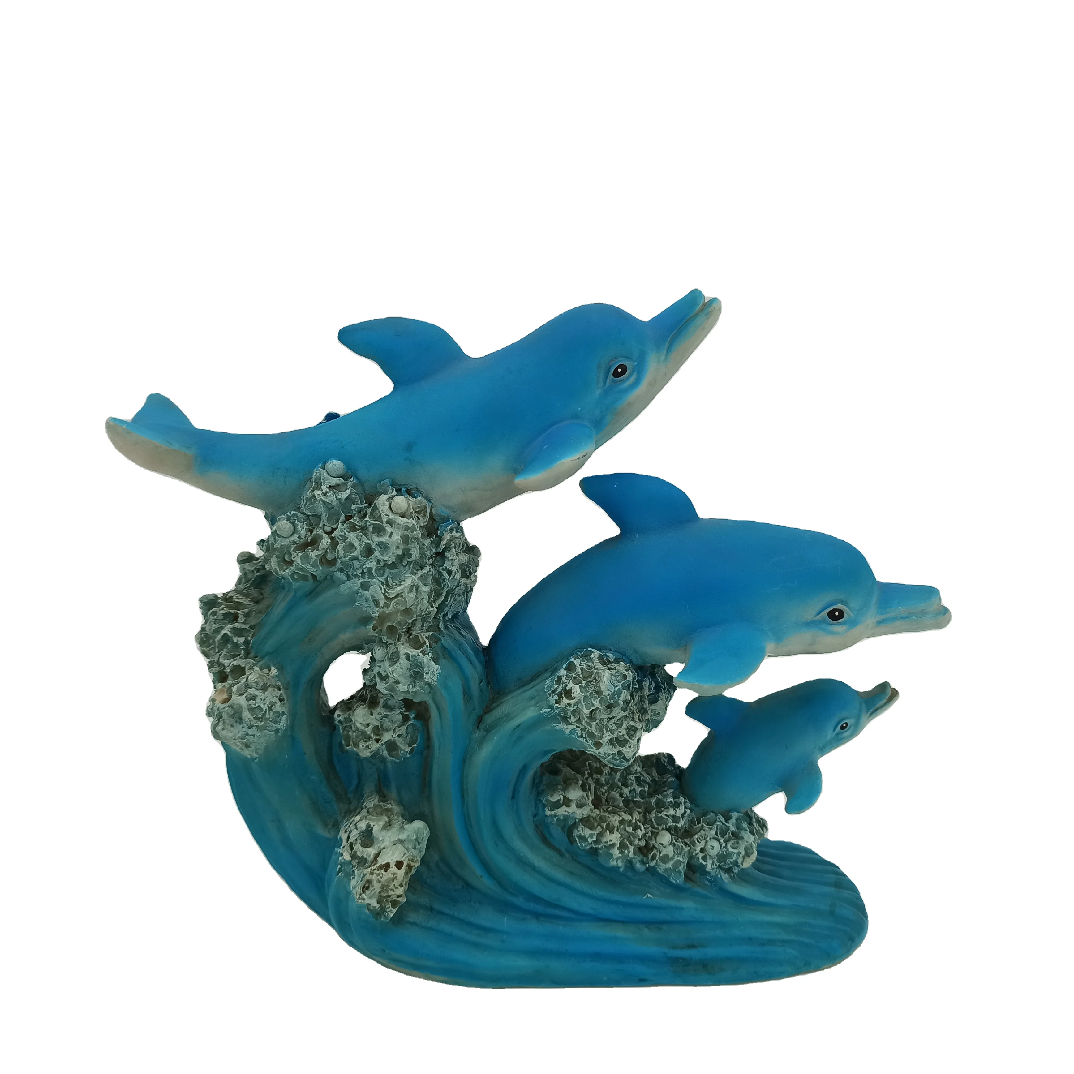 Factory Hot Sale Resin Craft Unique Animal Ornament a Group of Dolphin Ornament