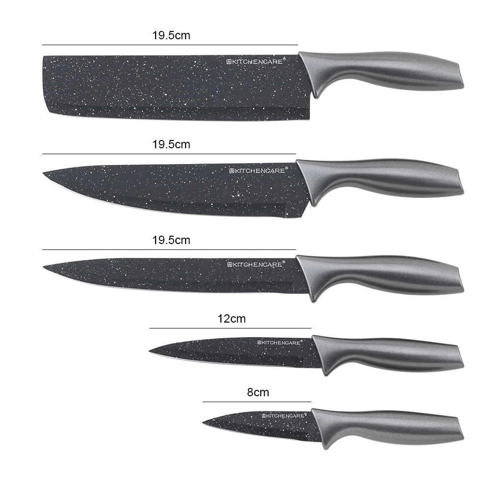 KITCHENCARE acrylic knife holder Stainless steel 6pcs Non-stick knife block set