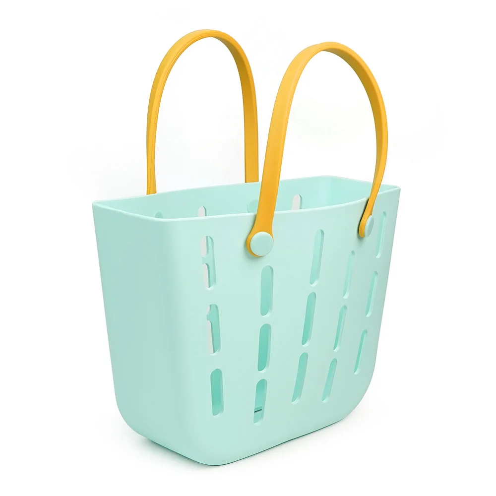 Customized Logo Eva Portable Summer Beach Waterproof Handbag Bag Basket Women Picnic Tote Bag Pouch Beach Bag