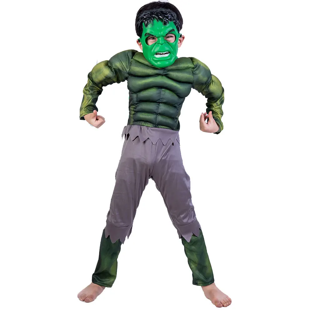 Hulk muscle costume for children Halloween Costume for Kids Party Clothing with Accessories
