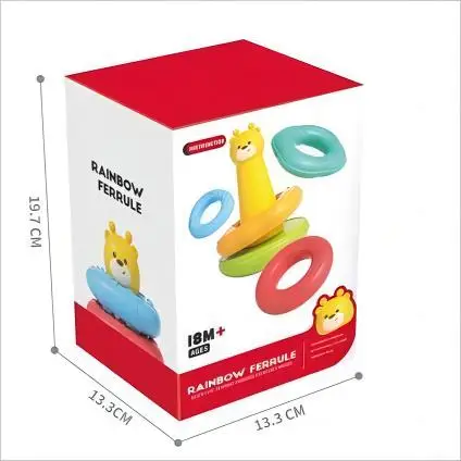 Stacking Ring Rainbow Tower Infant 6-12 Months Early Educational Folding Ring Toys