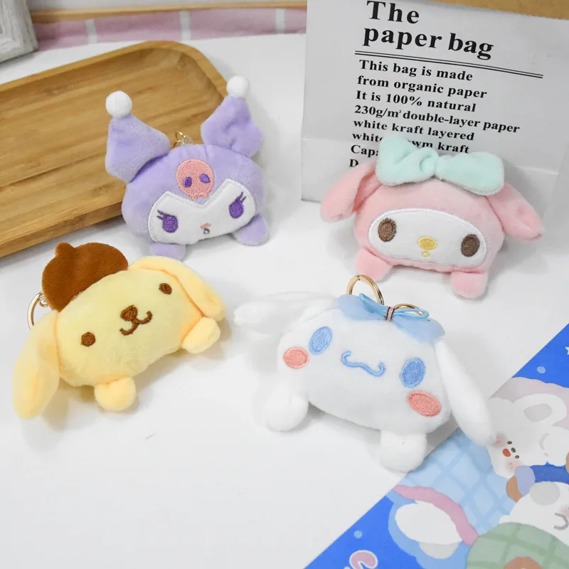 K503 Cute 4 Styles Sanlio Series Plush Keychain Melodi Cinnamon Dog Plush Pendant Hanging Doll For Gifts