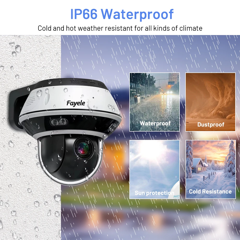 CCTV Security K10 Vandalproof Mini Dome PTZ Camera Audio Video Camera System TF card Slot IP66 Waterproof Outdoor use IP Camera