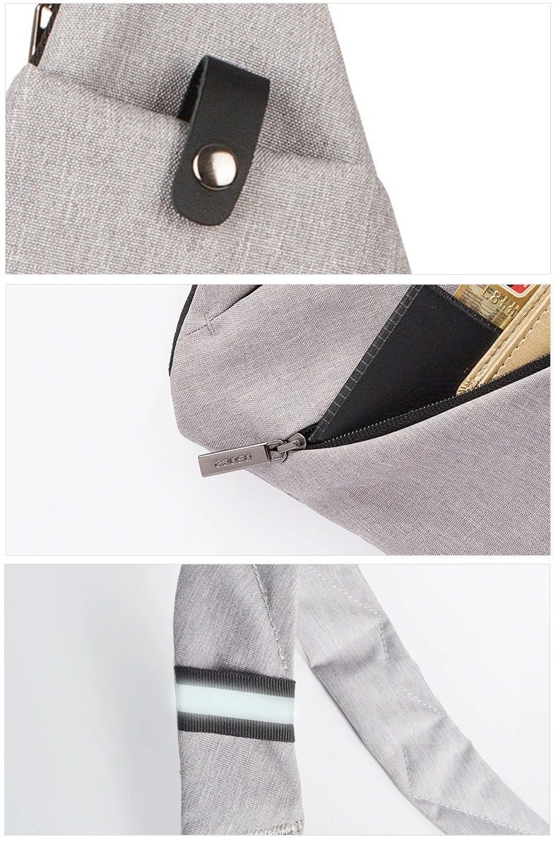 
Nylon Fabric 2 Front Pockets Antitheft Messenger Crossbody Bags for Men Boy 2019 Purses Single Shoulder Chest Bag 