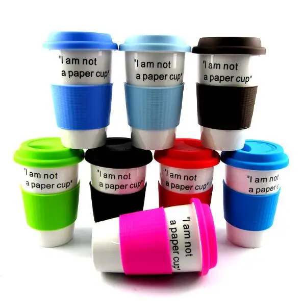 ceramic double wall ceramic mug with silicone lid and sleeve interior travel mug