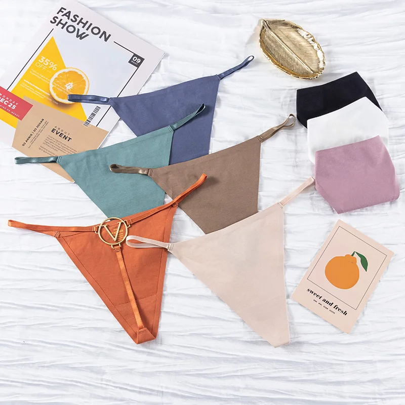 Sexy hot T-type exercise yoga Plus size low waist cotton crotch Underwear Laser Cutting Briefs thong Ice Silk traceless panties