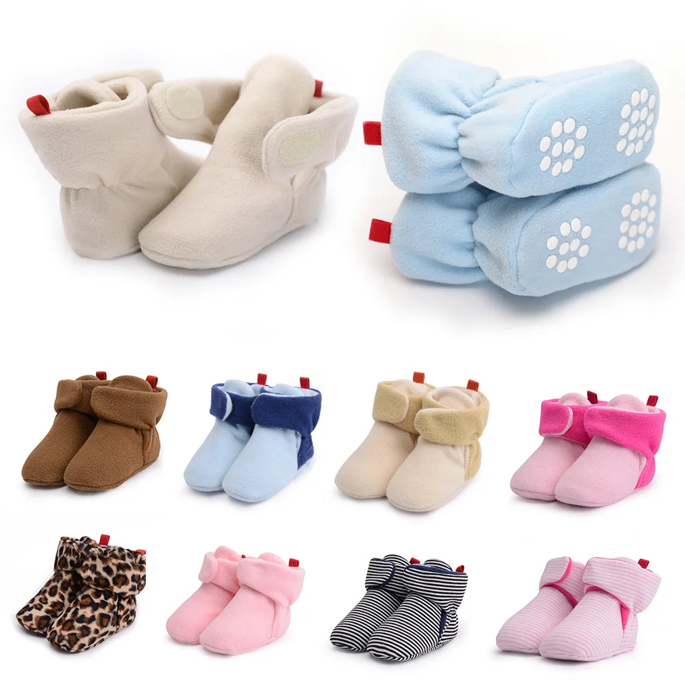 Baby Shoes Non Plush High Boots 12 color baby shoes 0-1 year old non dropping socks overshoes soft soled slip walkingCasual Sho