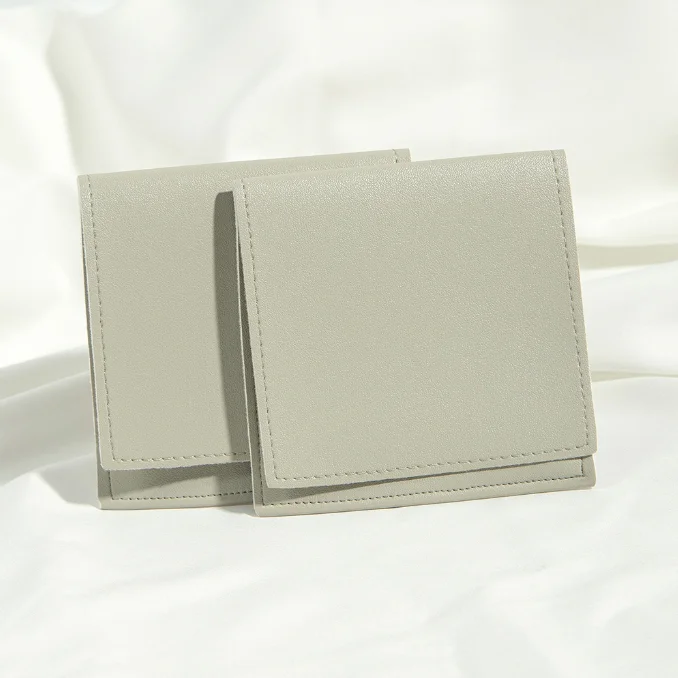 2023 Popular pu leather pouch for jewelry packing logo custom jewelry envelope pouch for necklace earrings storage