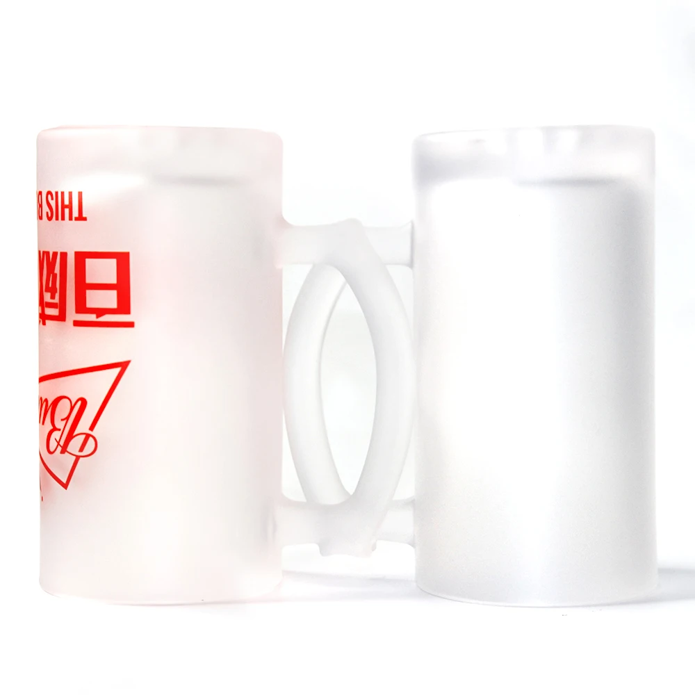 Kingsub Sublimation Beer Mug Wholesale Unique Sublimation Printing16oz Frosted Glass Beer Mug