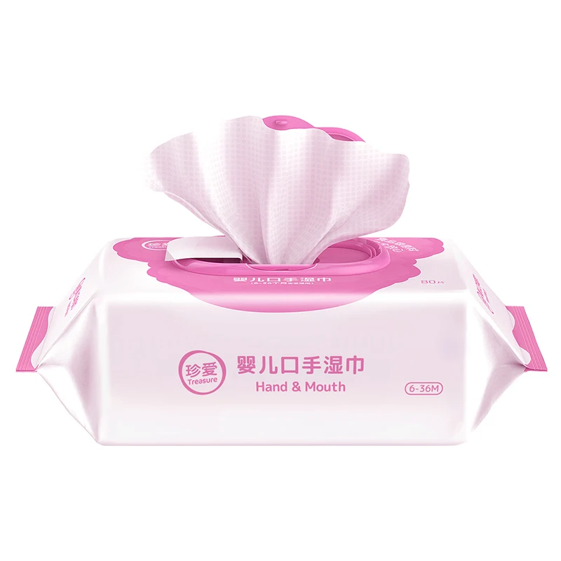 
Baby Wiper 80 Pcs Per Pack Organic Baby Tender Baby Wipes Free Non-woven Hand Mouth Face Butt RO Purified Water Weak Acid BB21 