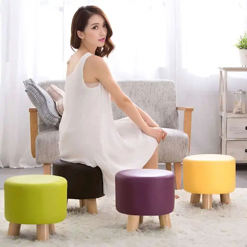 Modern Living Velvet Small Ottoman Pouf