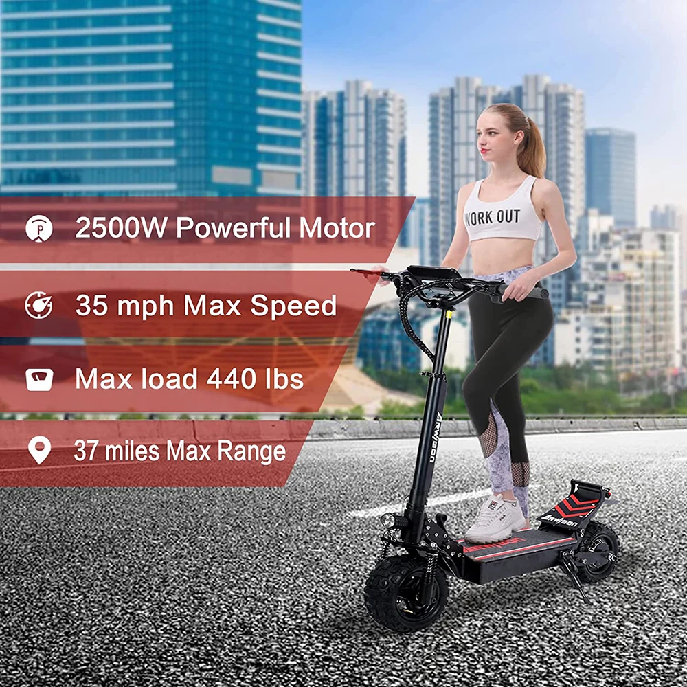 Best Choice And Free Shipping US EU Stock Hydraulic Suspension Q30 10 inch  2500w 48v Fast Electric Scooter For Adults