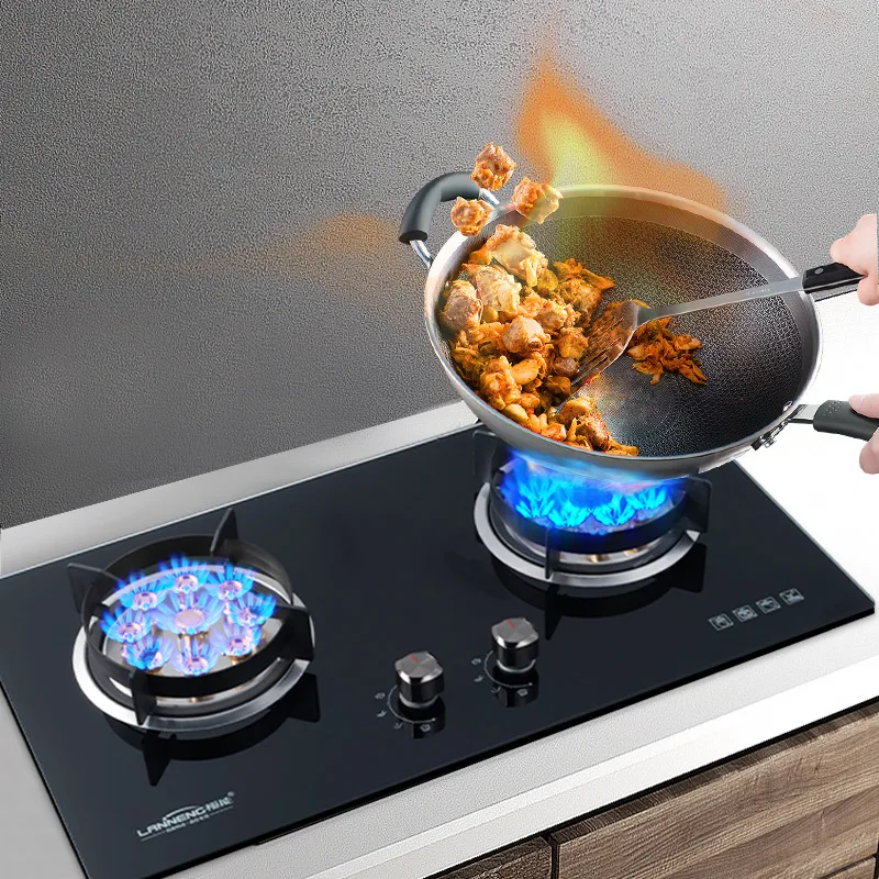 kitchen appliances double burner biogas cooking stove wholesale glass ceramic cooktop