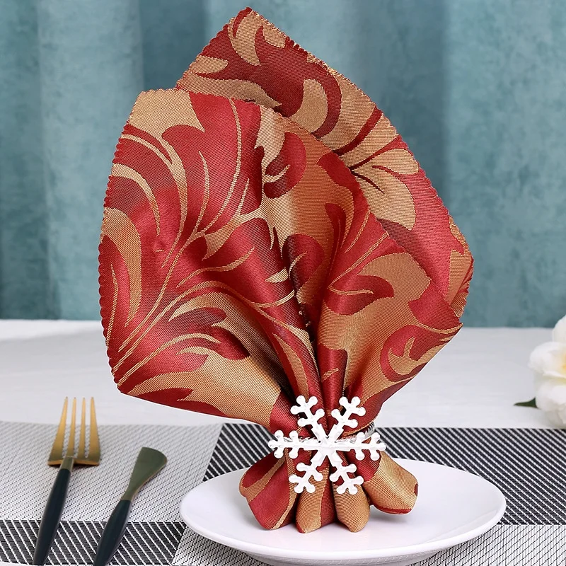 Christmas Napkin Ring Gold and Silver Custom Snowflake Style Napkin Holder Rings