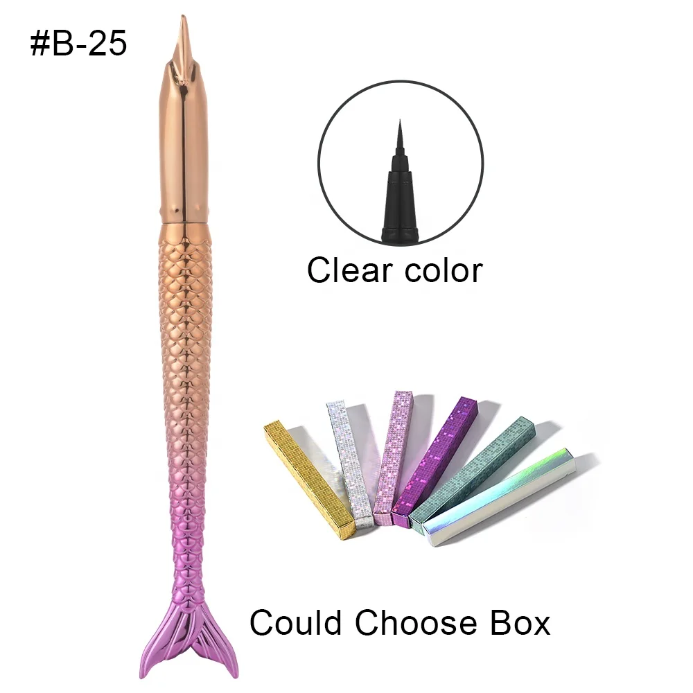 Best Selling Wholesale Waterproof Transparent Eyelash Wear Lashglue Pen Fish Tail and Crown Eyeliner