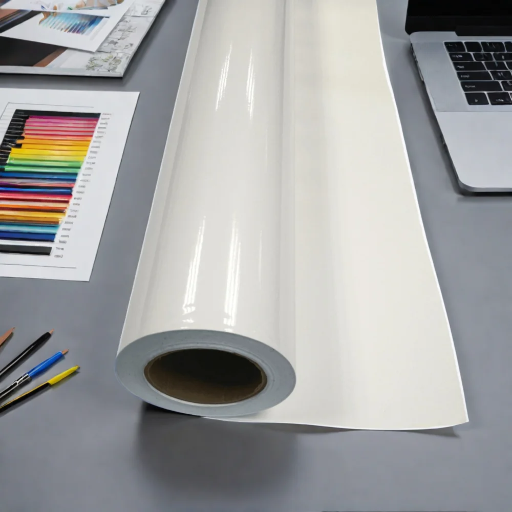 High Quality 100 Micron PVC Vinyl Sticker Textured Removable or Permanent Glue Clear Vinyl for Poster Materials
