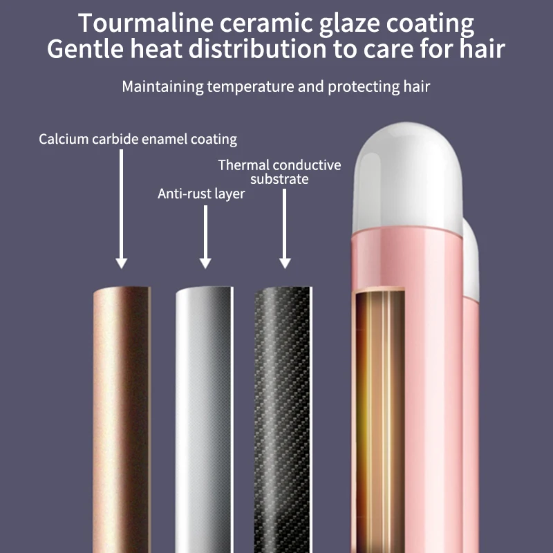 Popular 3 Barrel Hair Curler Style Drop shipping 2021 Hair Ccurling Heated Professional Rotating Triple Barrel Hair Curler