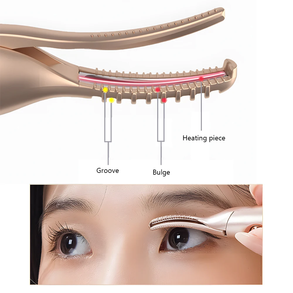 2 In 1 Portable Usb Rechargeable Eyebrow Trimmer & Electric Heated Eyelash Curler