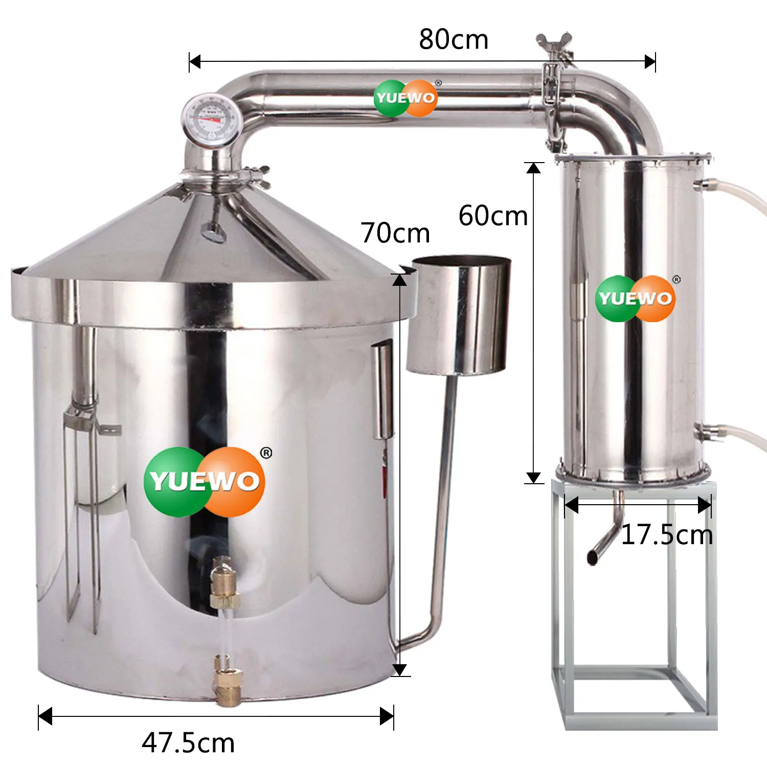 SS 304 120L Single Layer Alcohol Ethanol Vodka Making Machine