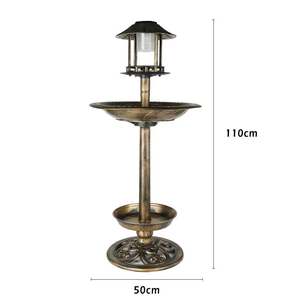 BOCHENG Garden Outdoor Plastic Bird Bath with Antique Design-Patina Green Birdbath Solar Light Bird Feeder
