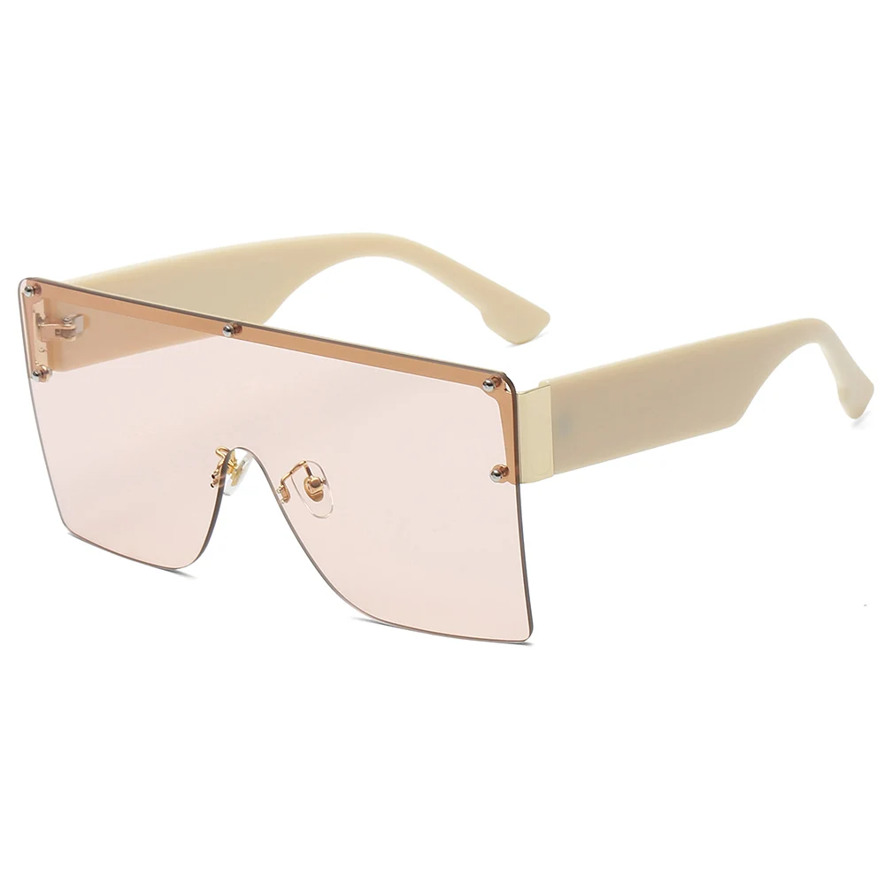 2021 New Arrivals Custom Logo One Piece Sun Glasses Shades Men Women Sunglasses Designer Trendy Fashion Black Top Sale In China