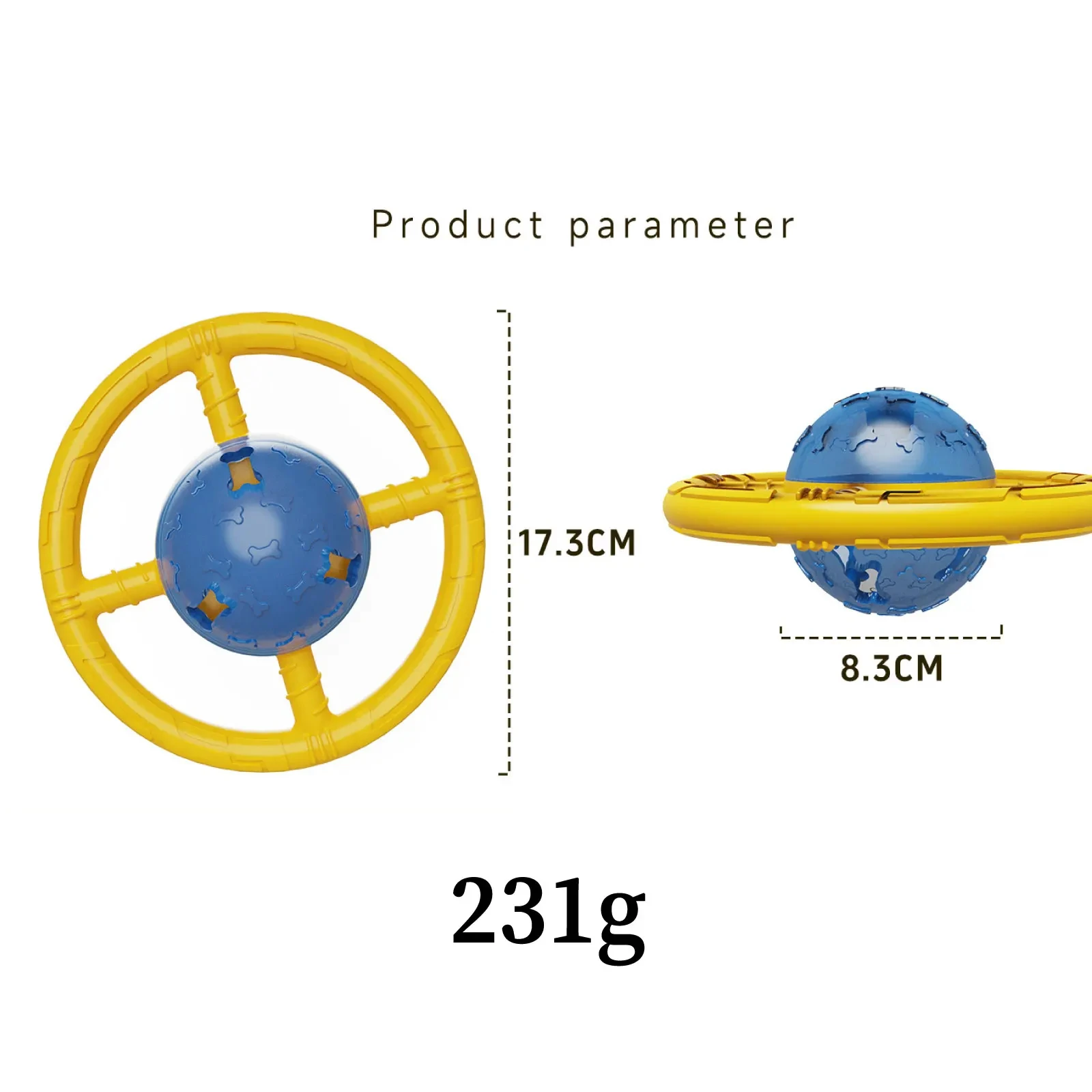 Steering wheel shape TPR Treat Dispensing Toy for Aggressive Chewers Interactive Slow Feeder Dog Puzzle Toys