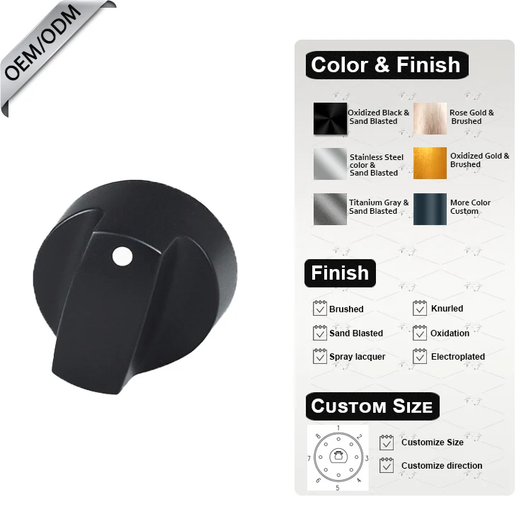 OEM China Factory Zinc Black Cooker Oven Gas Stove Knobs for Gas Grill