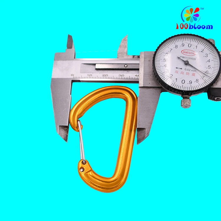 Wholesale or retail high quality climbing carabiner keychain 6.5cm customized aluminum hook wire gate carabiner clip